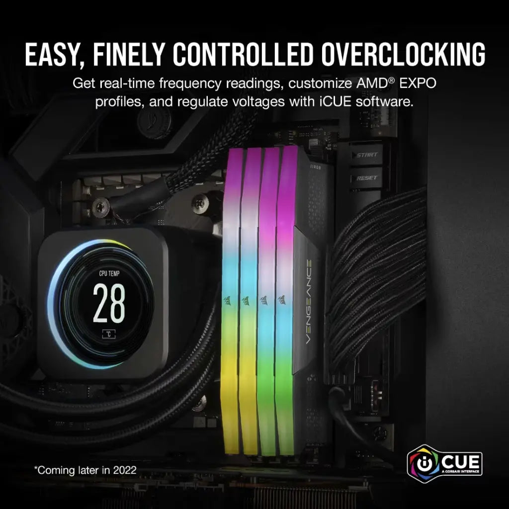 Corsair Vengeance RGB DDR5 RAAM 16GB 6000MHz CL36 Desktop Memory-tpstech.in
