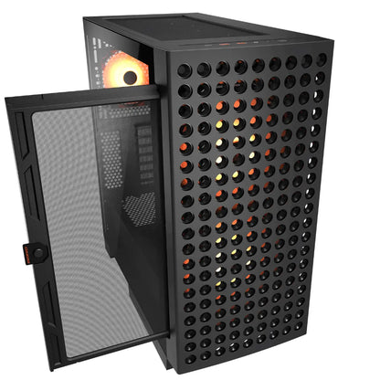 Cougar Airface Eco RGB Mid Tower PC Case with Dual 180mm ARGB PWM Fans - Black-tpstech.in