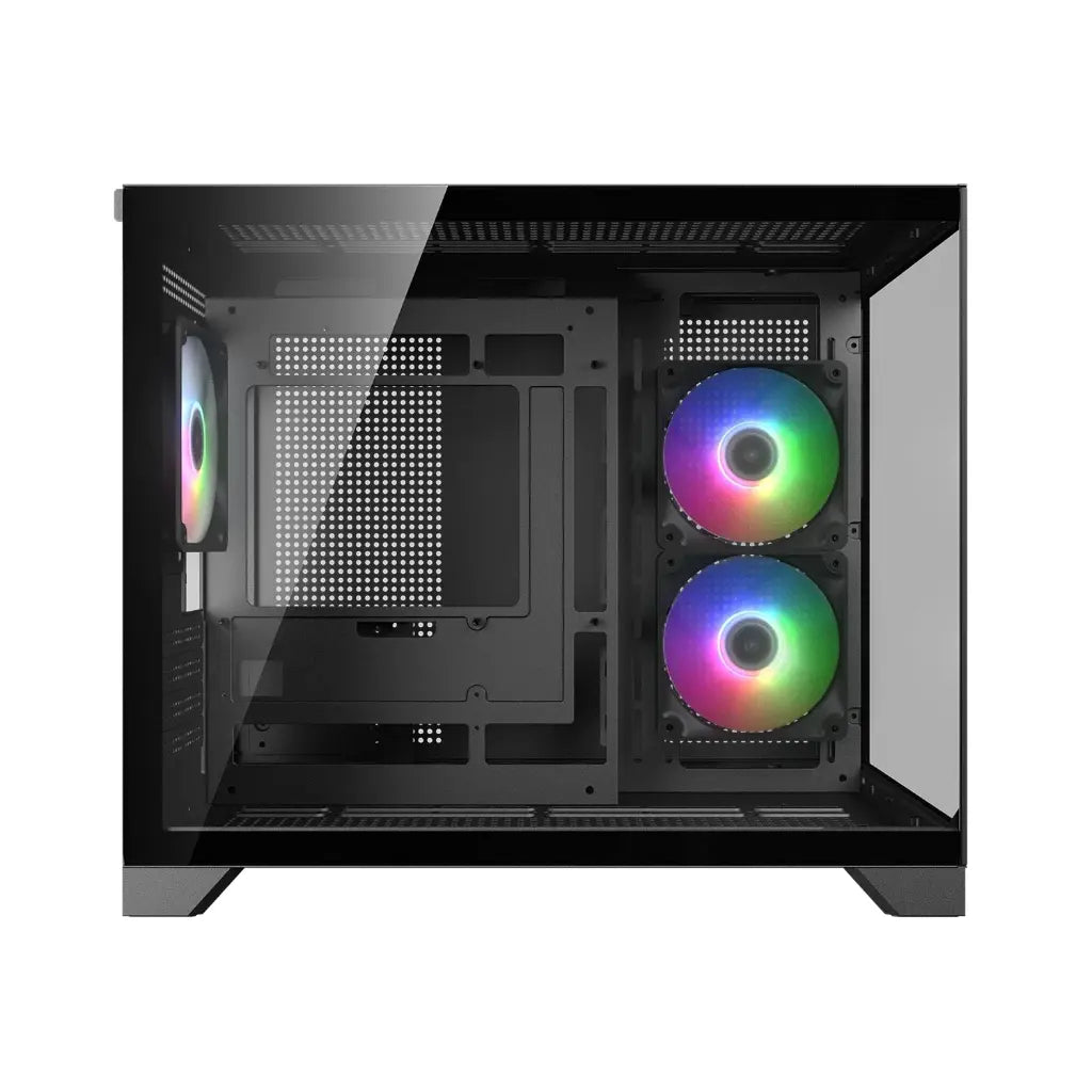 Cougar FV150 Mini RGB Mini Tower Computer Case with Dual Chamber Design Tempered Glass Panels-tpstech.in