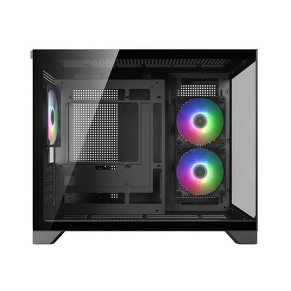 Cougar FV150 Mini RGB Mini Tower Computer Case with Dual Chamber Design Tempered Glass Panels-tpstech.in