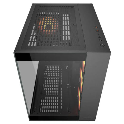 Cougar FV150 RGB Tempered Glass Mid Tower Dual-Chamber ATX Computer Case with 4 Pre-Installed ARGB Fans-  Black-tpstech.in