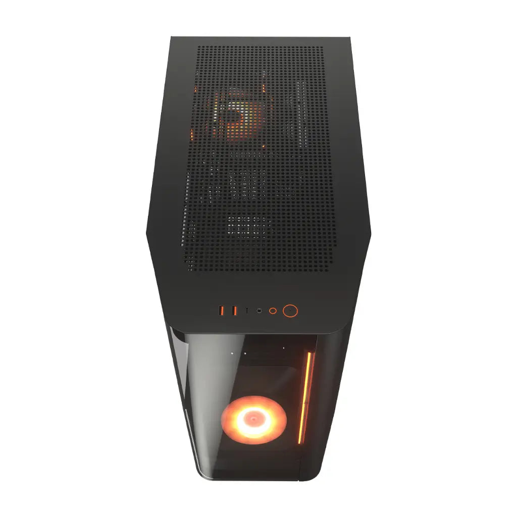 Cougar FV270 RGB Tempered Glass Mid‑Tower Computer Case with E‑ATX Support, Angled Airflow & ARGB Fans - Black-tpstech.in