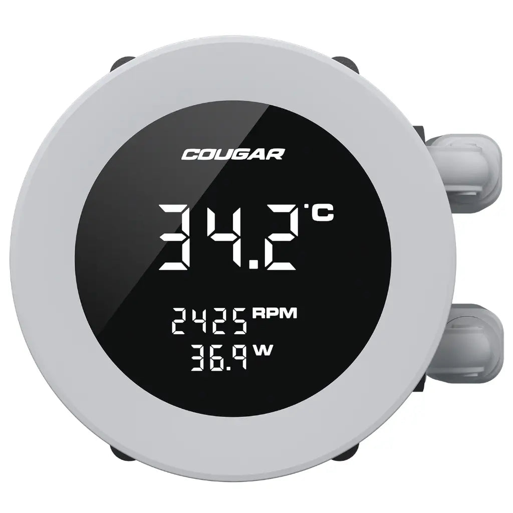 Cougar Poseidon Vistek ARGB 360mm CPU Liquid Cooler with 1.9‑inch Digital Display-tpstech.in