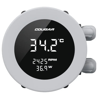 Cougar Poseidon Vistek ARGB 360mm CPU Liquid Cooler with 1.9‑inch Digital Display-tpstech.in