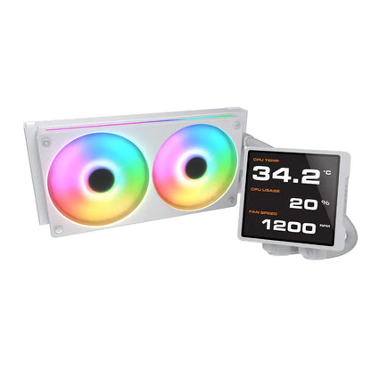 Cougar Poseidon Vistek Pro ARGB 360mm Liquid Cooler with 3.95 Inch IPS LCD Display - White-tpstech.in