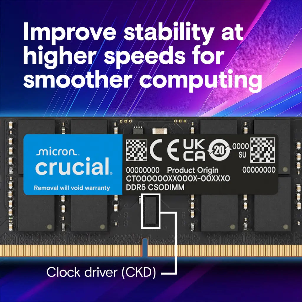 Crucial 24GB DDR5 RAM 6400MHz CL52 262-Pin CSODIMM Laptop Memory-tpstech.in