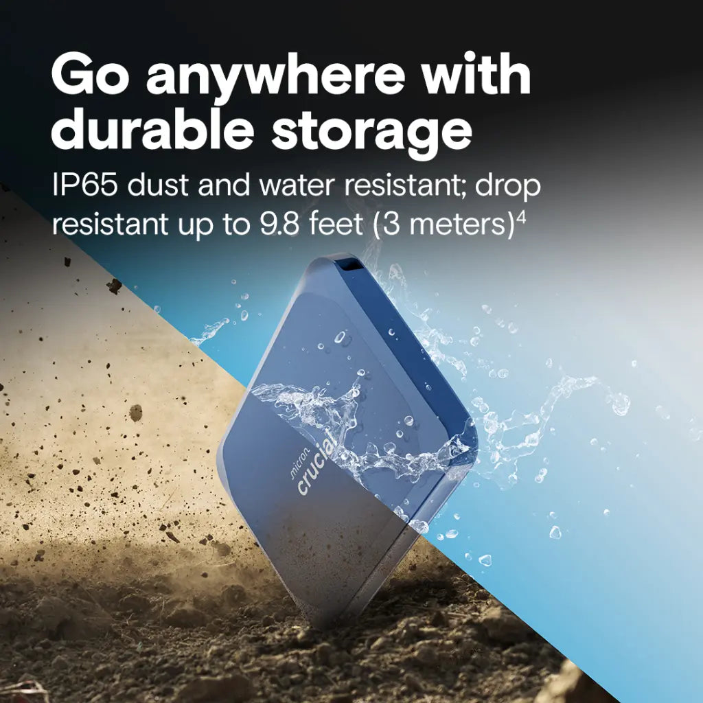 Crucial X10 8TB 2.5" USB Type C External Portable Solid State Drive - Blue-tpstech.in