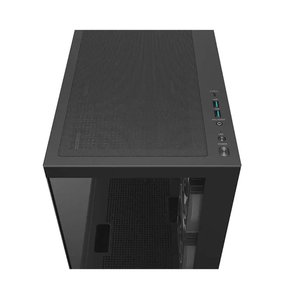 DeepCool CG380 3F Panoramic Dual‑Tempered Glass Micro‑ATX Computer Case - Black-tpstech.in