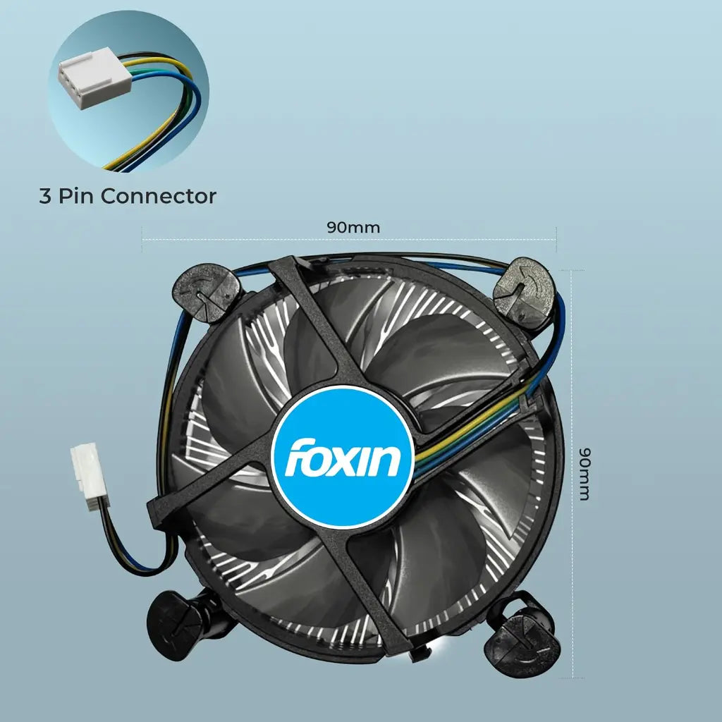 Foxin FCF 001 CPU Cooling Fan 90mm RGB Hydramatic Bearing 2500 RPM-tpstech.in
