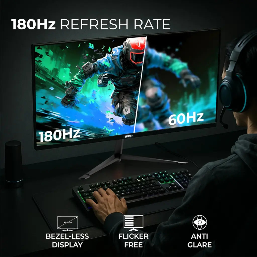 Foxin Phantom 32" 180Hz 1ms FHD Curved Gaming Monitor-tpstechin