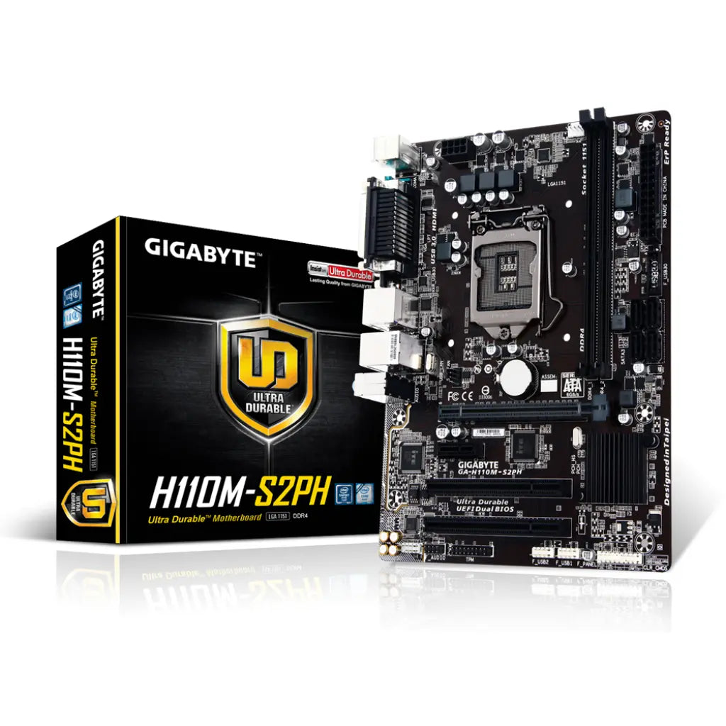 Gigabyte GA-H110M-S2PH Intel H110 LGA1151 Socket DDR4 Micro-ATX Motherboard-tpstech.in