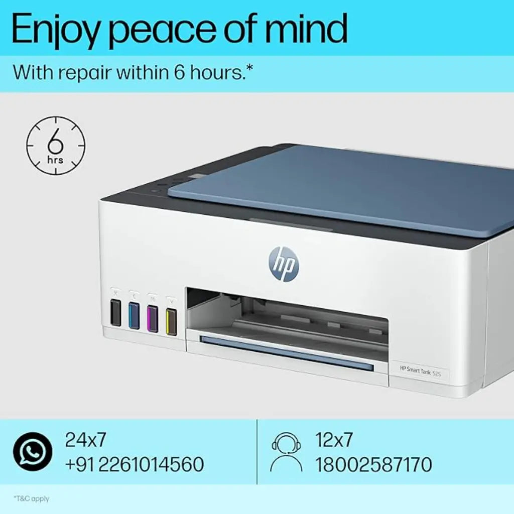 HP Smart Tank 525 All-in-One(Print,Copy,Scan) InkTank Colour Printer-tpstech.in