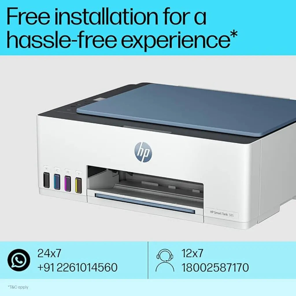 HP Smart Tank 585 Wirelss All-in-One (Print,Copy,Scan) InkTank Printer Borderless Printing-tpstech.in