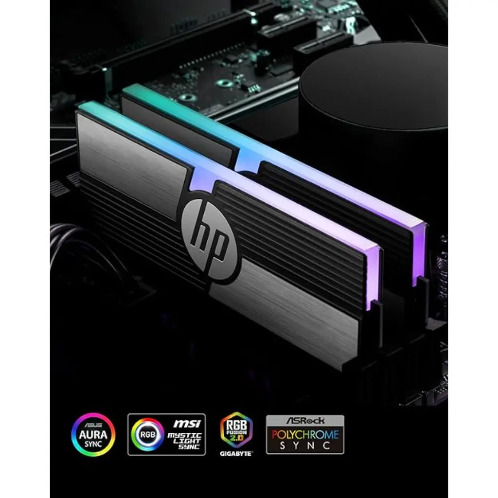HP V10 32GB (16GBx2) RGB DDR4 RAM 3200MHz CL14 Gaming Desktop Memory-tpstech.in