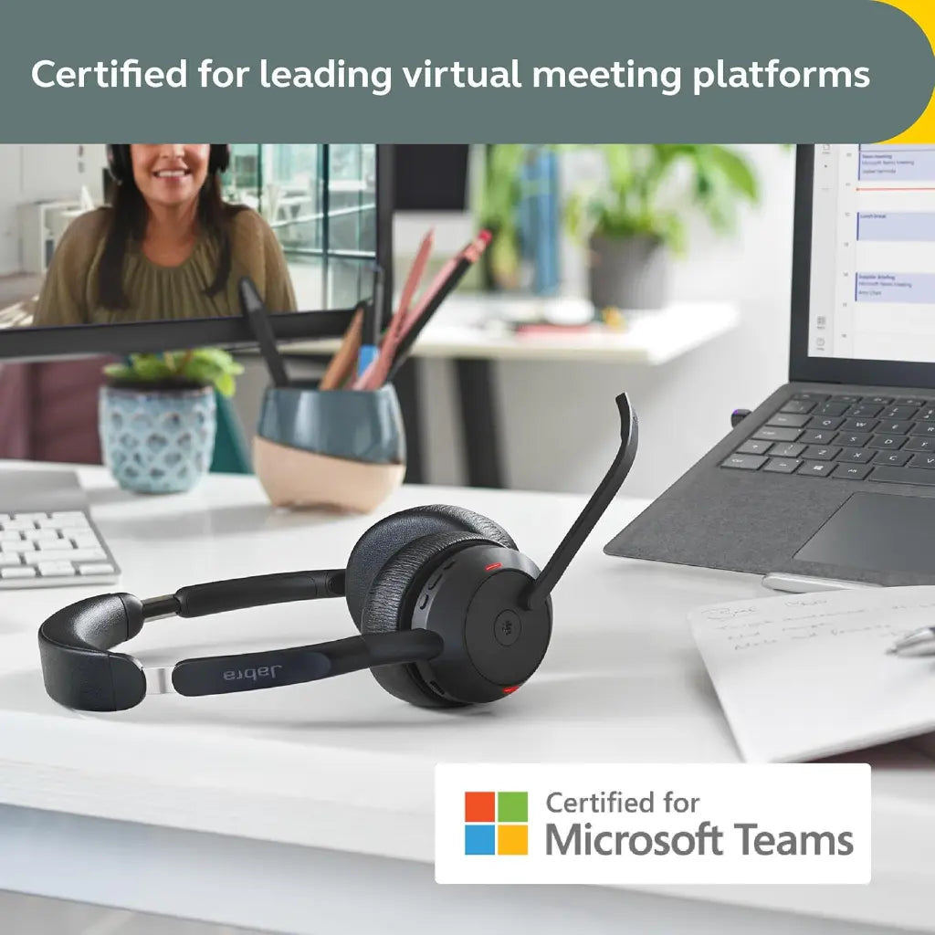 Jabra Evolve2 55 Mono Wireless Bluetooth Headset with USB‑A Adapter-tpstech.in