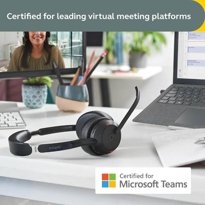 Jabra Evolve2 55 Mono Wireless Bluetooth Headset with USB‑A Adapter-tpstech.in