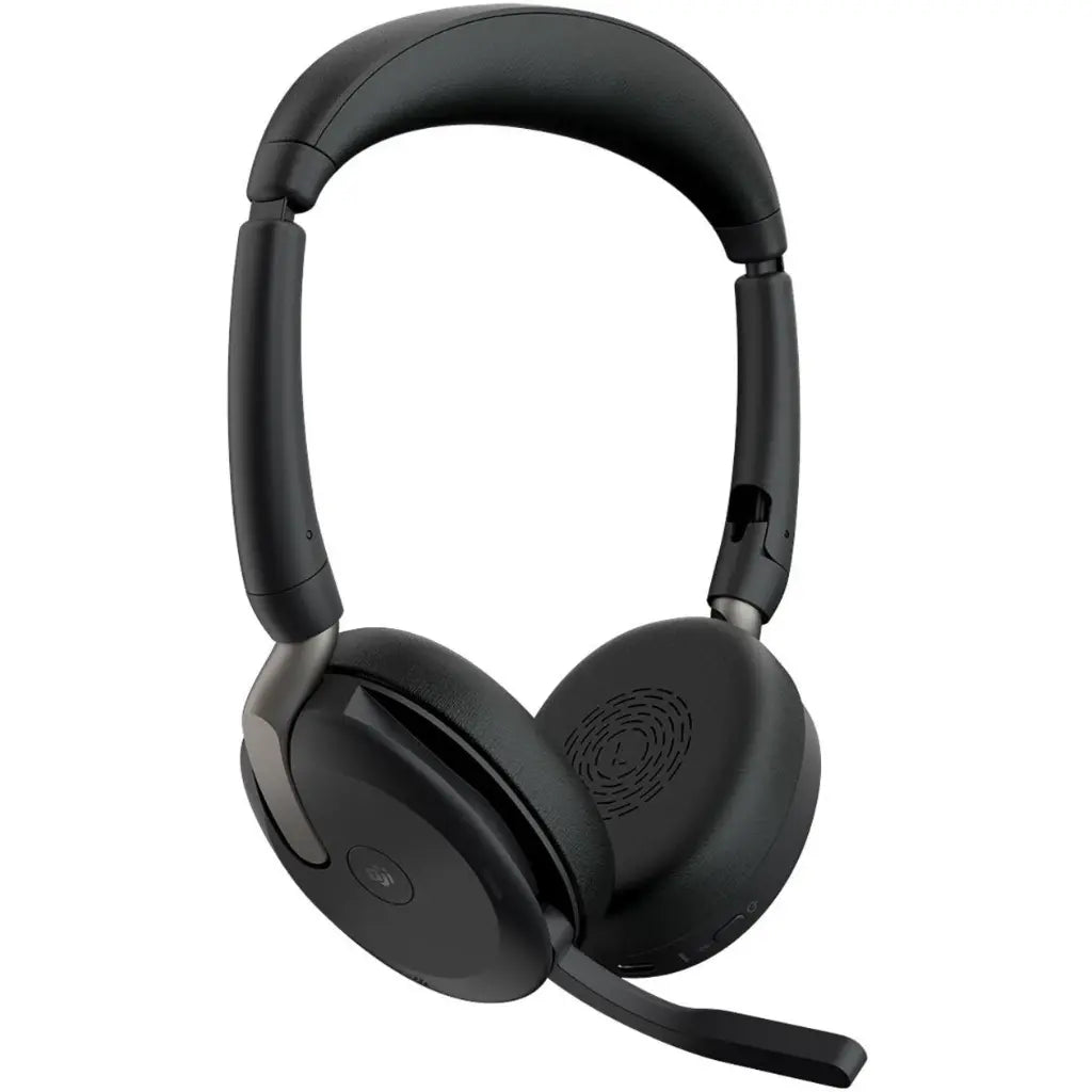 Jabra Evolve2 65 Flex MS Stereo Wireless Bluetooth Headset with Hybrid ANC & Wireless Charging Pad-tpstech.in