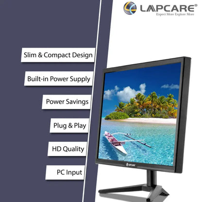 LAPCARE LM195WDH 19" 60Hz HD LED Monitor with VGA & HDMI Ports-tpstech.in