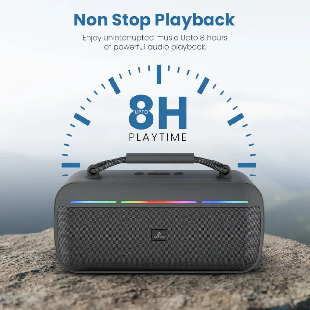 Lapcare Roxx 30W Portable Party Speaker with RGB Lights TWS Function 8H Playtime-tpstech.in