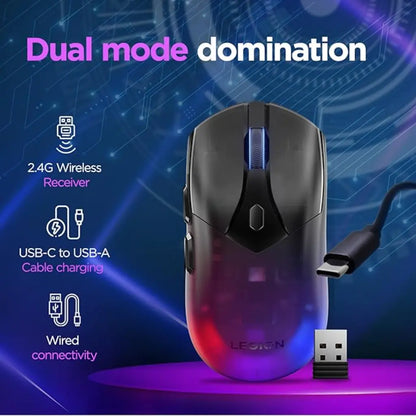 Lenovo Legion M410 16000 DPI Dual Mode Wireless RGB Gaming Mouse-tpstech.in