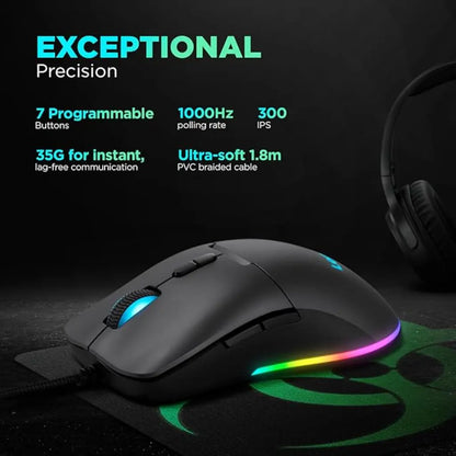 Lenovo M210 8000 DPI RGB Gaming Wired USB Mouse-tpstech.in