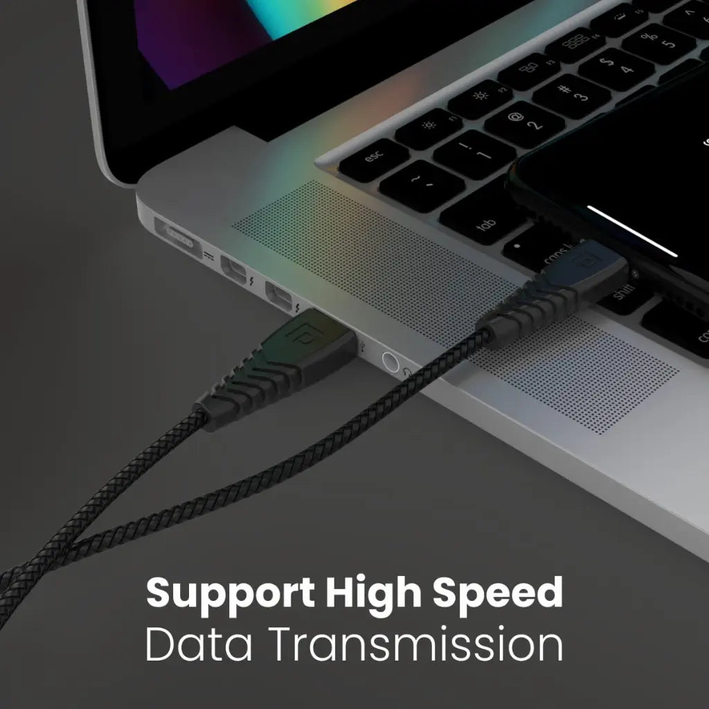 Portronics Konnect B POR 1233 Micro USB Cable 1M 3A Fast Charging - Black-tpstech.in