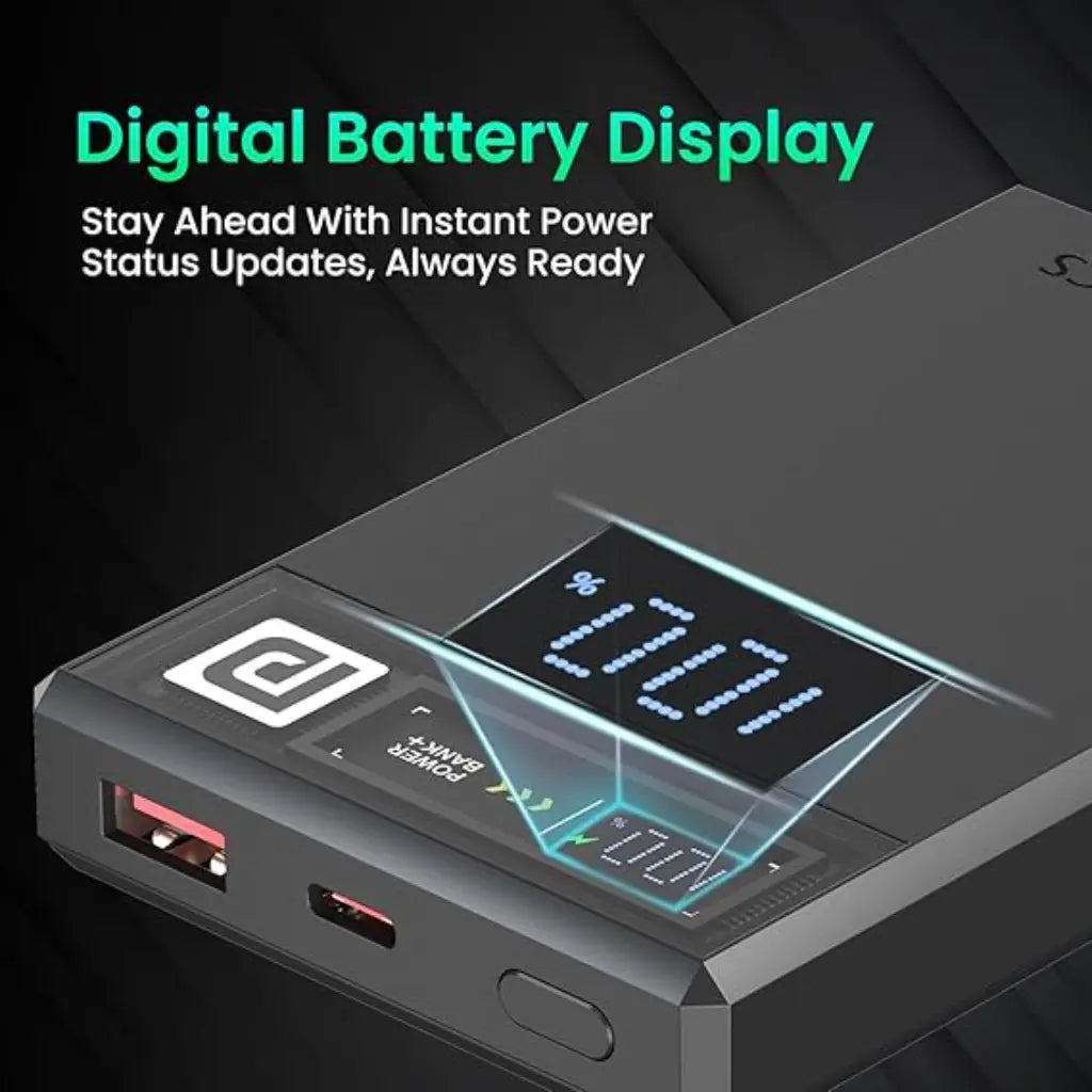 Portronics Luxcell MagClick 10K POR 2257 10000mAh 15W Magnetic Wireless 22.5W Fast Charging Power Bank-tpstech.in
