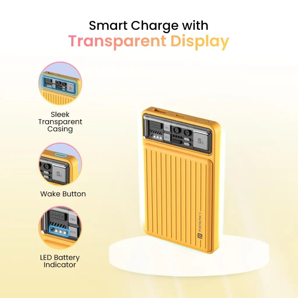 Portronics Luxcell Mini 10K 10000mAh Power Bank 22.5W Fast Charging-tpstech.in