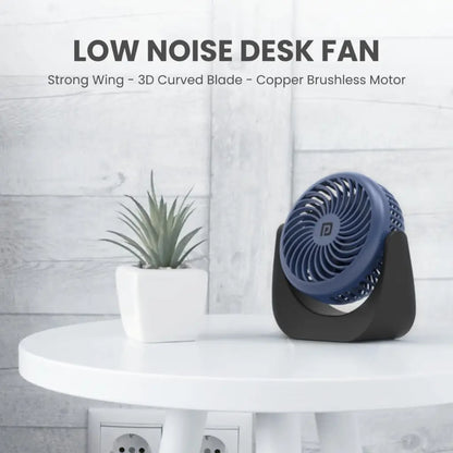 Portronics POR 1928 Portable Rechargeable 360 Rotatable Fan with 3 Speed Modes-tpstech.in