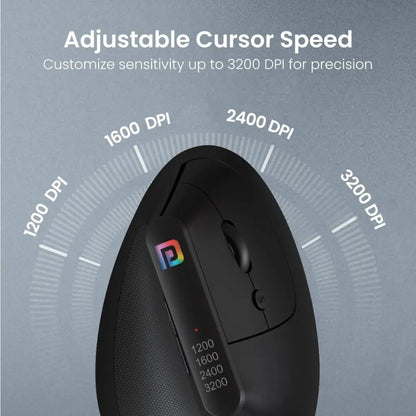 Portronics Toad Ergo POR 1808 Vertical Wireless Ergonomic Mouse 1200 DPI-tpstech.in