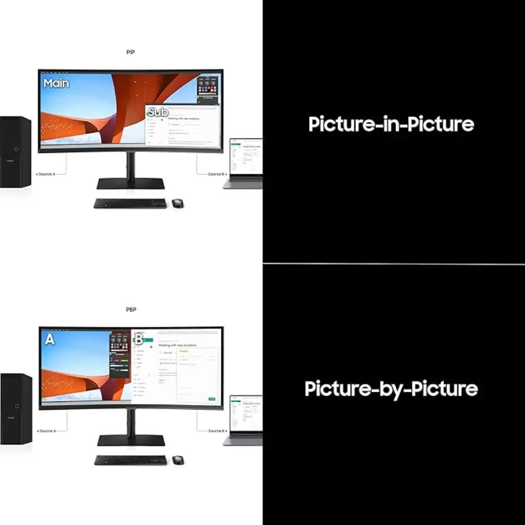 Samsung ViewFinity S6 34″ Ultra‑WQHD 100 Hz Curved Monitor Built‑in Speakers-tpstech.in