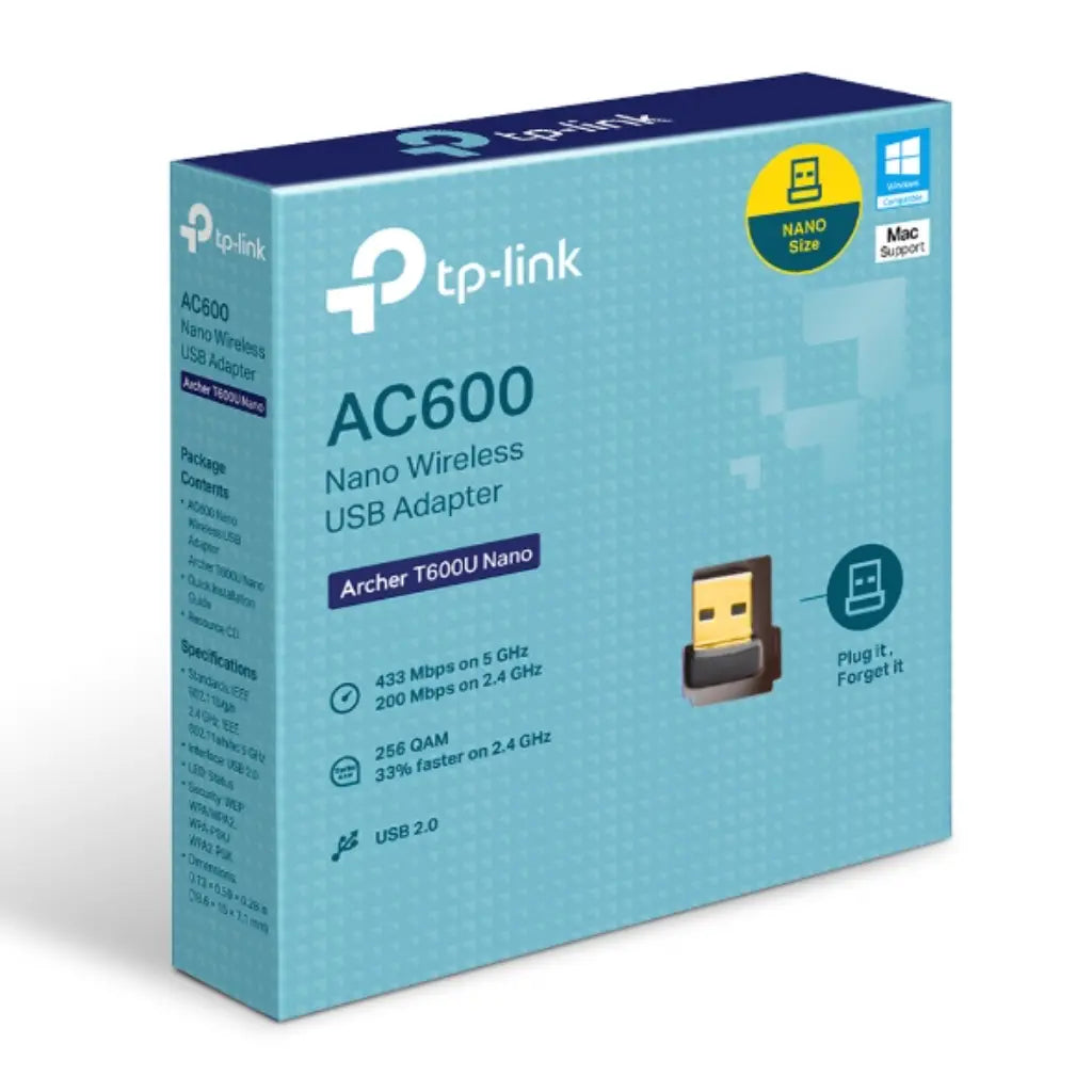 TP-Link Archer T600U Nano AC600 Dual Band Wireless USB Adapter-tpstech.in