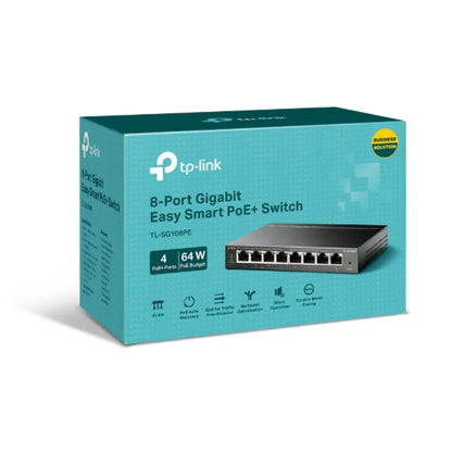 TP-Link TL-SG108PE V5 8-Port Gigabit Easy Smart Switch with 4 PoE+ Ports-tpstech.in