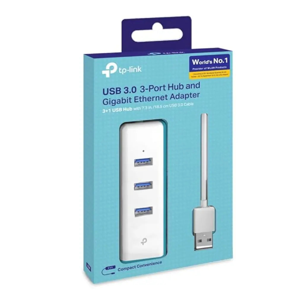 TP-Link UE330 V3 USB 3.0 3-Port Hub with Gigabit Ethernet Adapter-tpstech.in