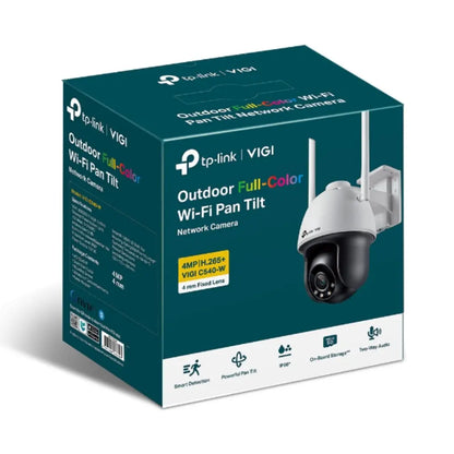 TP-Link VIGI C540W 4MP 4MM Outdoor Full-Color Wi-Fi Pan Tilt Security Camera IP66-tpstech.in