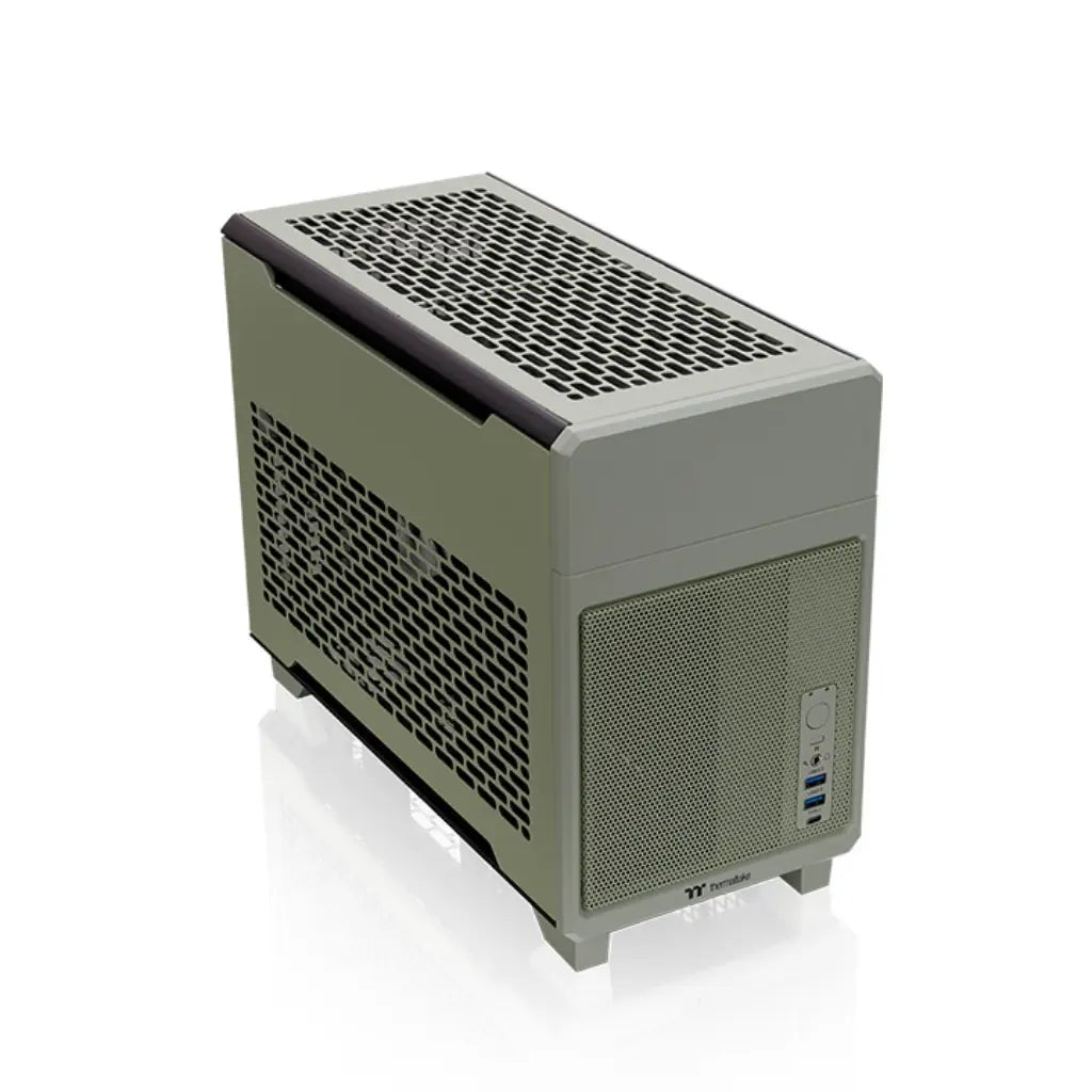 Thermaltake TR100 Mini-ITX Dual-Chamber Computer Case with PCIe 4.0 Riser - Matcha Green-tpstech.in