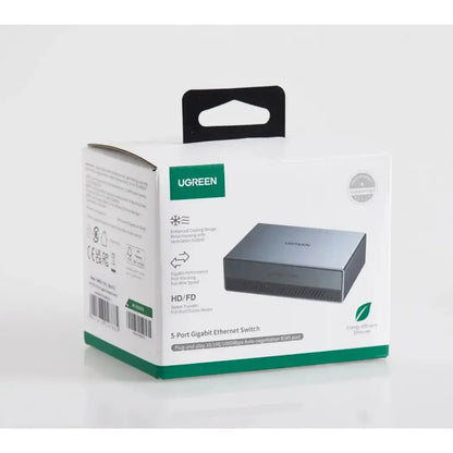 UGREEN 15641 5‑Port Gigabit Ethernet Switch Aluminum Housing Unmanaged Plug & Play-tpstech.in