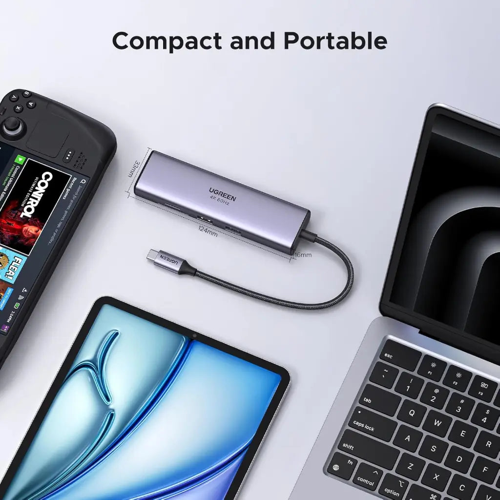 Ugreen 60515 USB-C 7-in-1 Multiport Adapter 4K60Hz HDMI Gigabit Ethernet 100W PD-tpstech.in