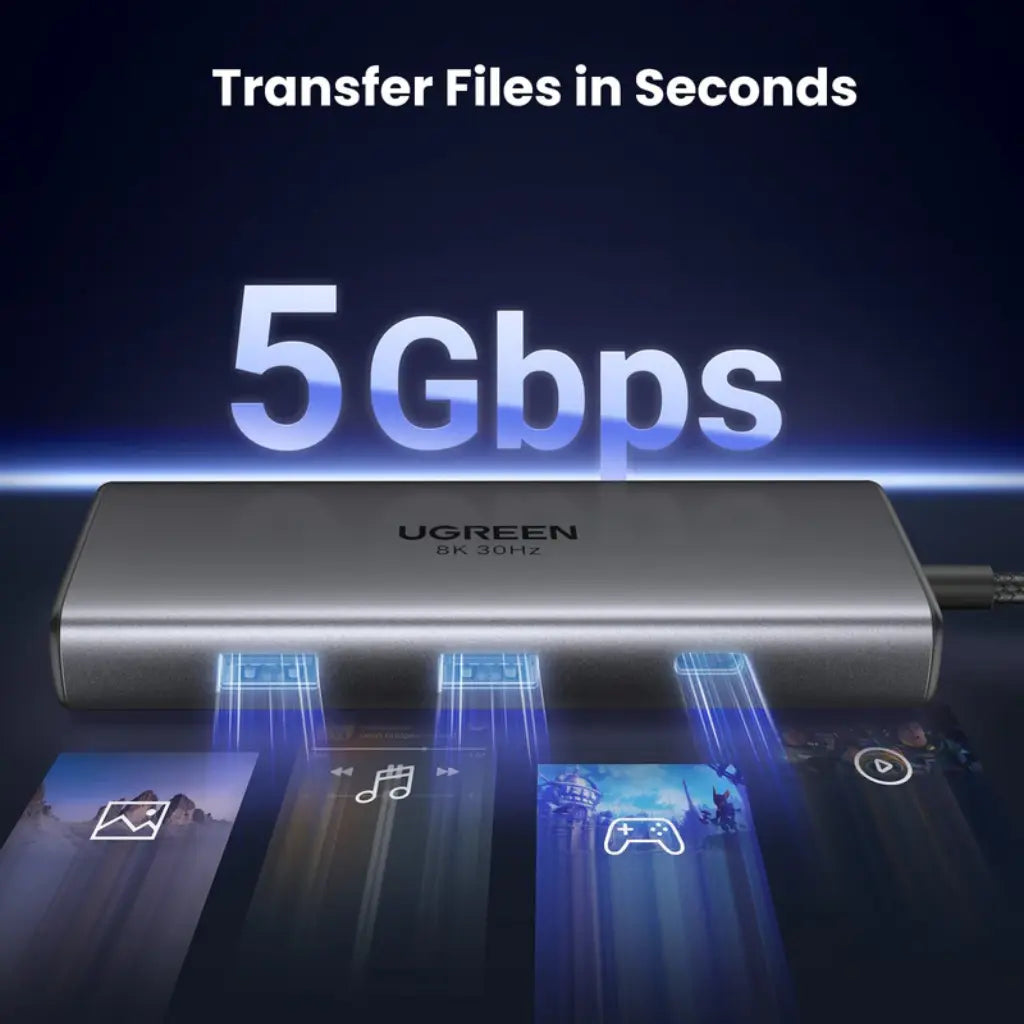 Ugreen Revodok Pro 15852 6-in-1 USB-C Hub with 4K@60Hz DisplayPort 100W PD-tpstech.in