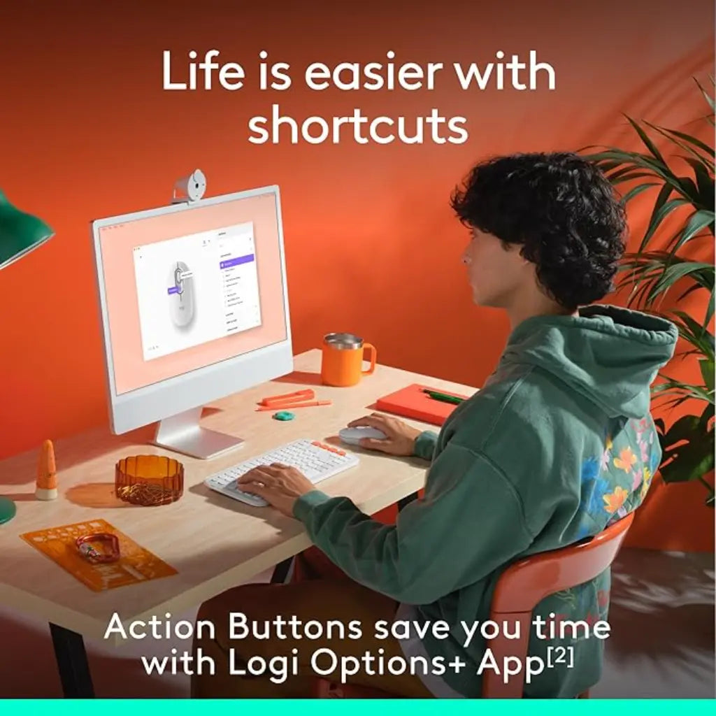 Logitech POP Multi-Device Bluetooth Wireless Mouse with Emoji Button - Off White