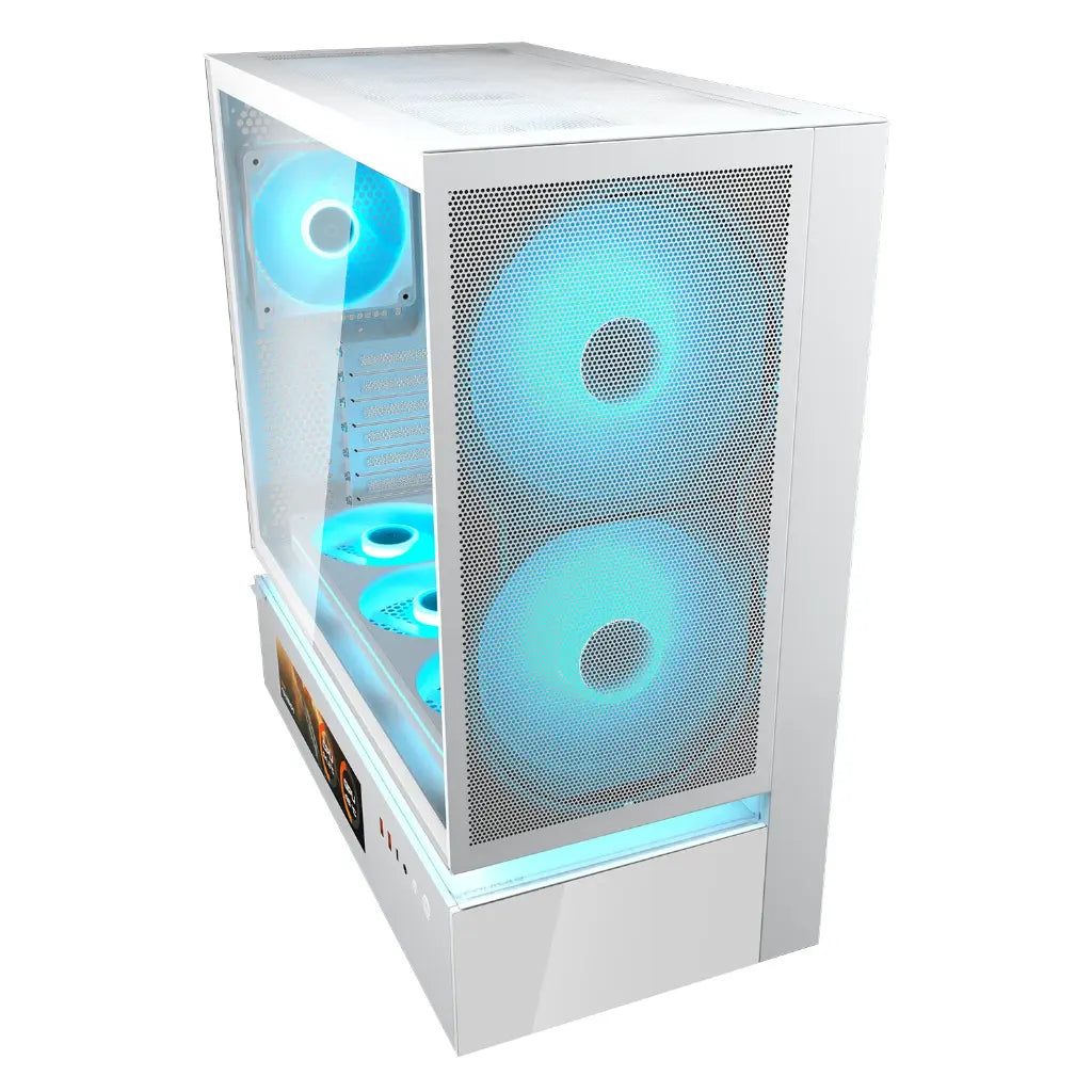 Cougar CFV235 Mesh Vision ATX Mid Tower PC Case with Central Floating Ventilation Dual 160mm ARGB PWM Fans - White