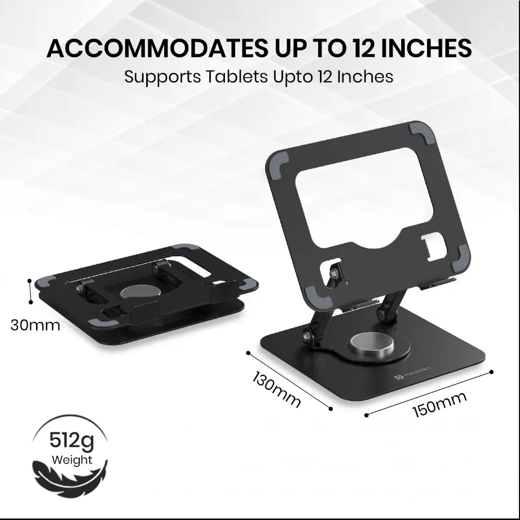 Portronics My Buddy A1 POR 3105 360 Rotating Metal Tablet and Mobile Stand
