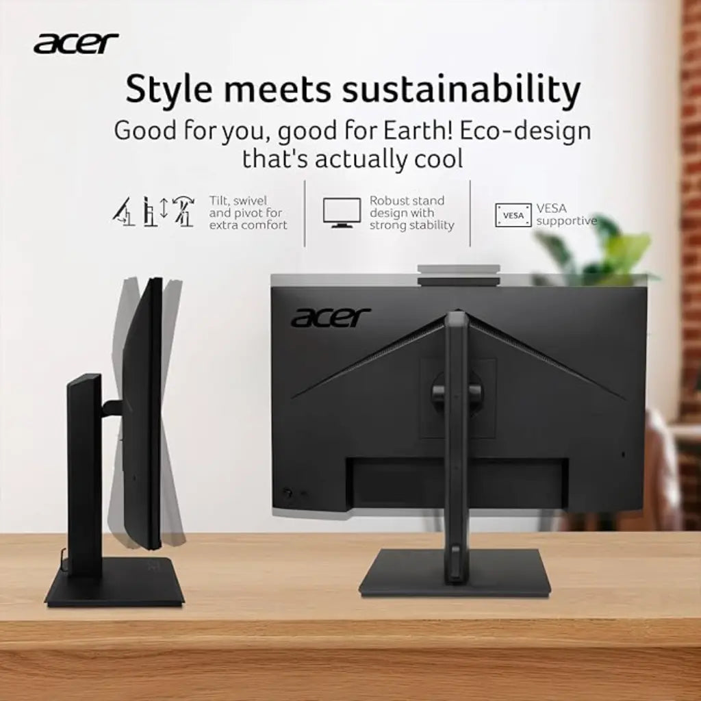 Acer B247Y D6 23.8" Full HD IPS Monitor with 5MP IR Adjustable Webcam