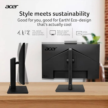 Acer B247Y D6 23.8" Full HD IPS Monitor with 5MP IR Adjustable Webcam