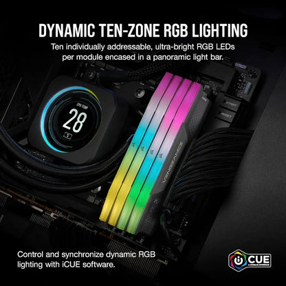 Corsair Vengeance RGB 64GB (2x32GB) DDR5 RAM 6000MHz CL30 Desktop Memory