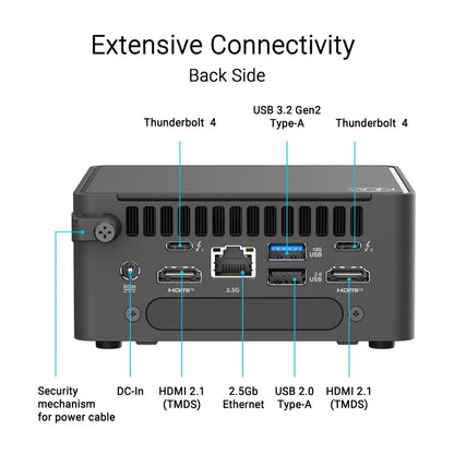 ASUS NUC 15 Pro NUC15CRHC7 Barebone Mini PC Intel Core 7 240H Intel Graphics WiFi 7