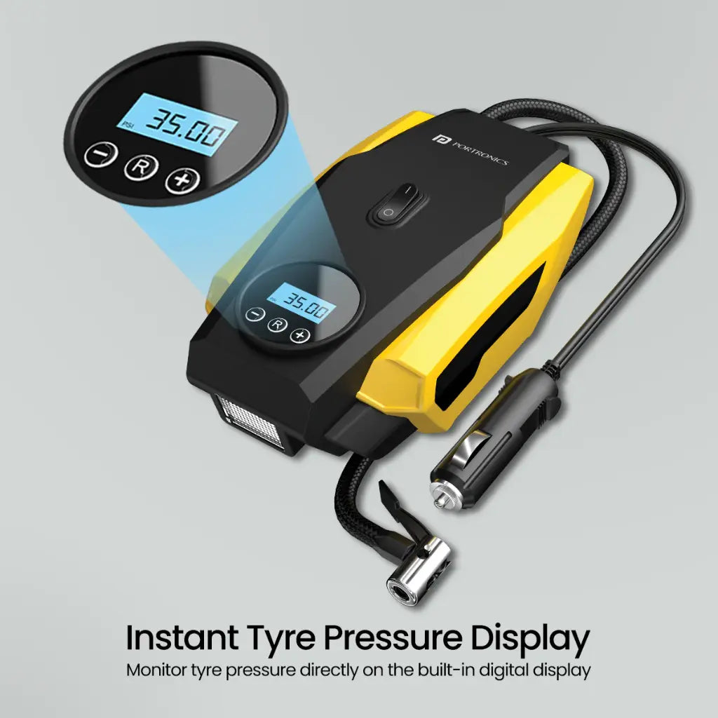 Portronics Vayu Lite POR 2006 150 PSI Digital Tyre Inflator with Auto Shut Off