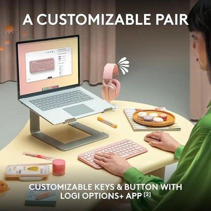 Logitech Pebble 2 Combo Wireless Bluetooth Keyboard & Mouse Set with Logi Bolt Receiver