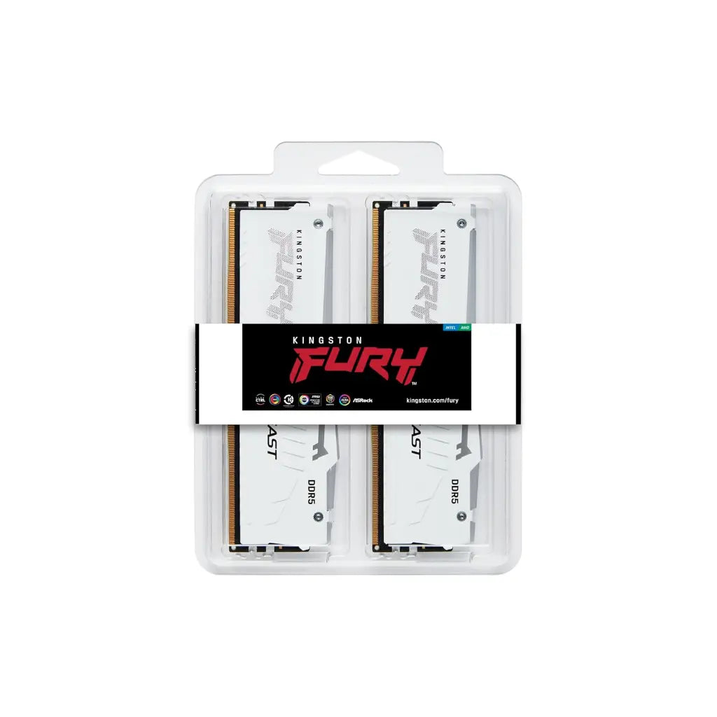 Kingston FURY Beast 32GB (16GBx2) DDR5 RAM 6000MHz CL30 288‑Pin Desktop Memory