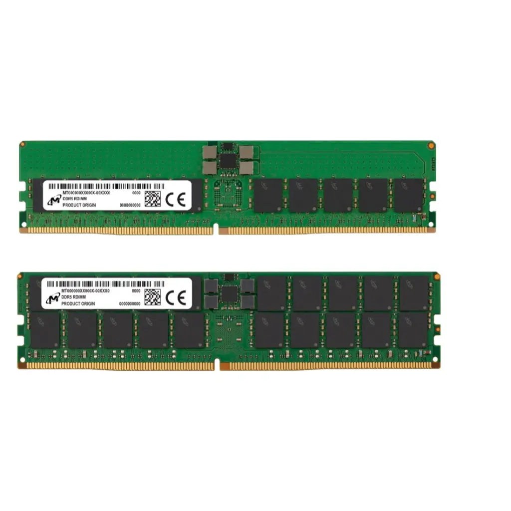 Micron 64GB DDR5 RAM 5600MHz CL46 2RX4 288-Pin ECC Registered RDIMM Server Memory
